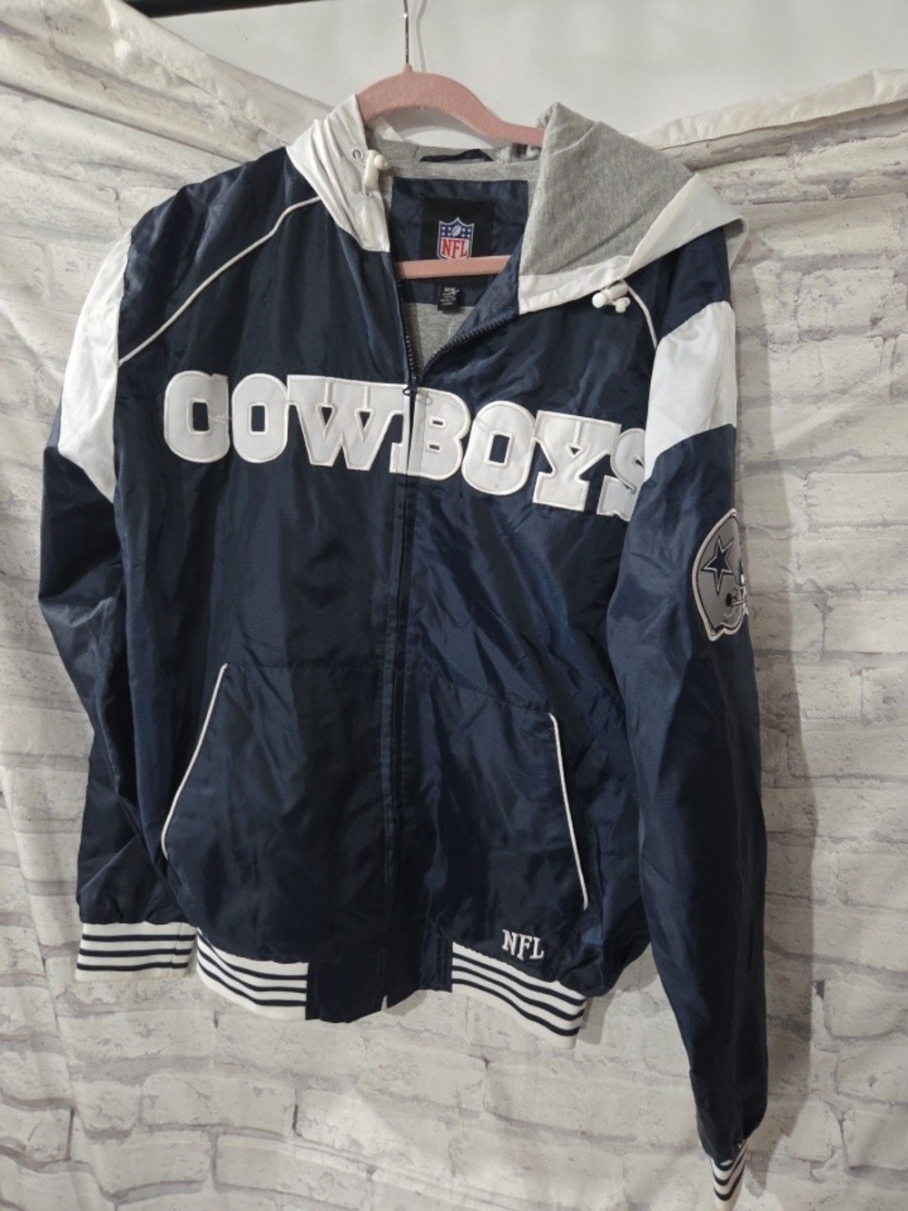 Dallas Cowboys Navy Hooded Jacket - NFL. Vintage